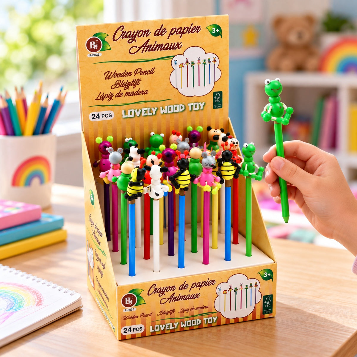 Animal Pencil with Wooden Figure Topper 22.5 cm - lifestyle photo