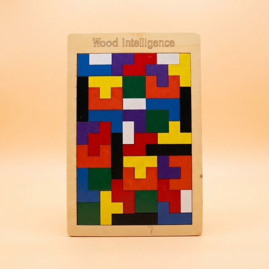 Wooden Tangram Mosaic Puzzle 40 Pieces 18 x 27 cm - studio photo