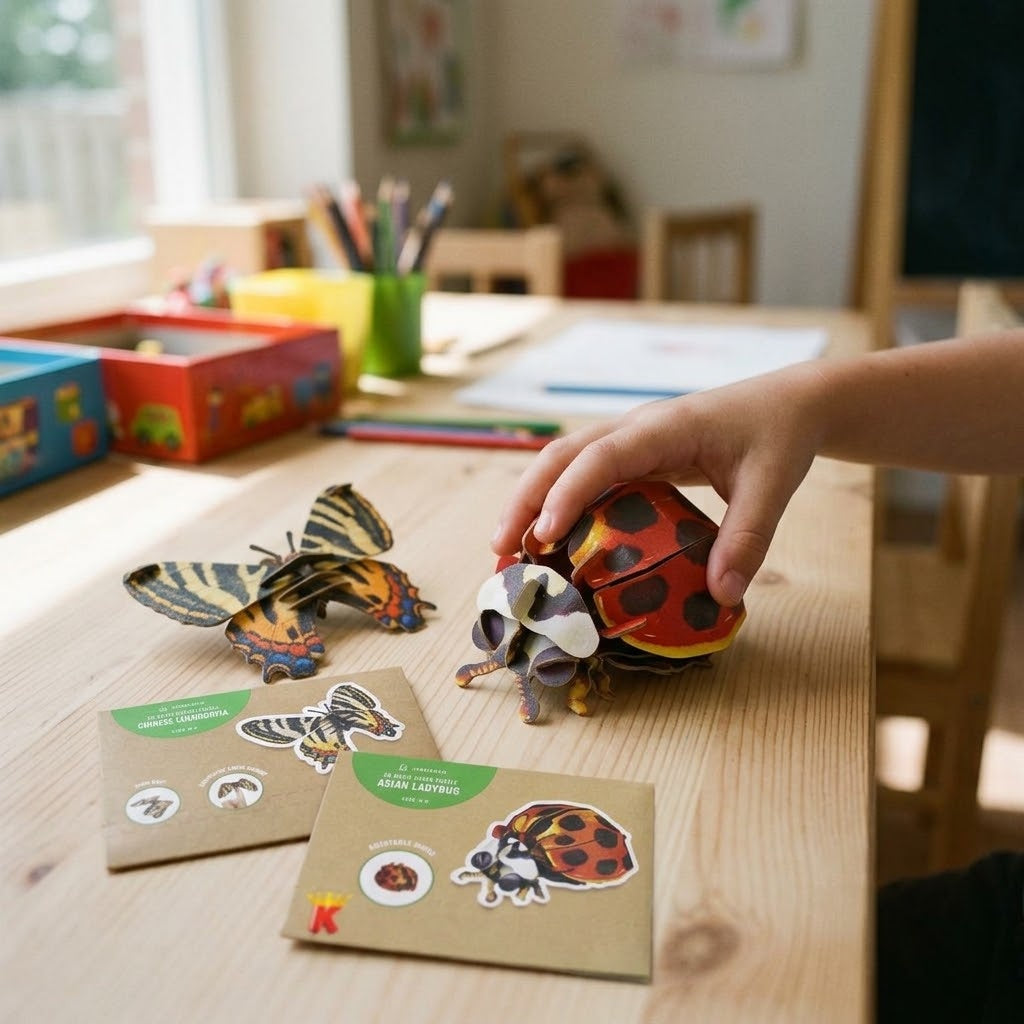 3D Kraft Puzzle Butterfly or Ladybird Eco Craft - lifestyle photo