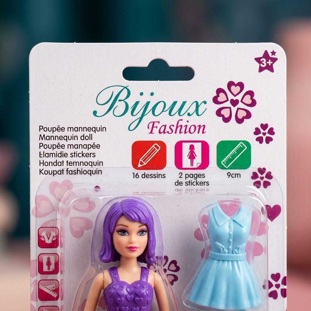 15 cm Doll with 2 Interchangeable Dresses and Accessories - close-up