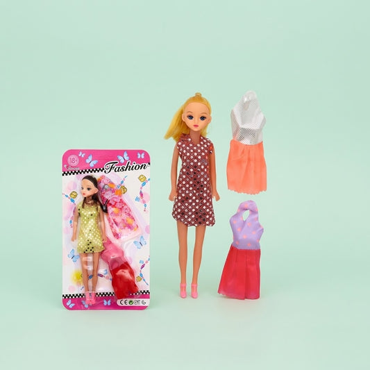 Articulated Fashion Doll 27 cm with 2 Dresses - studio photo