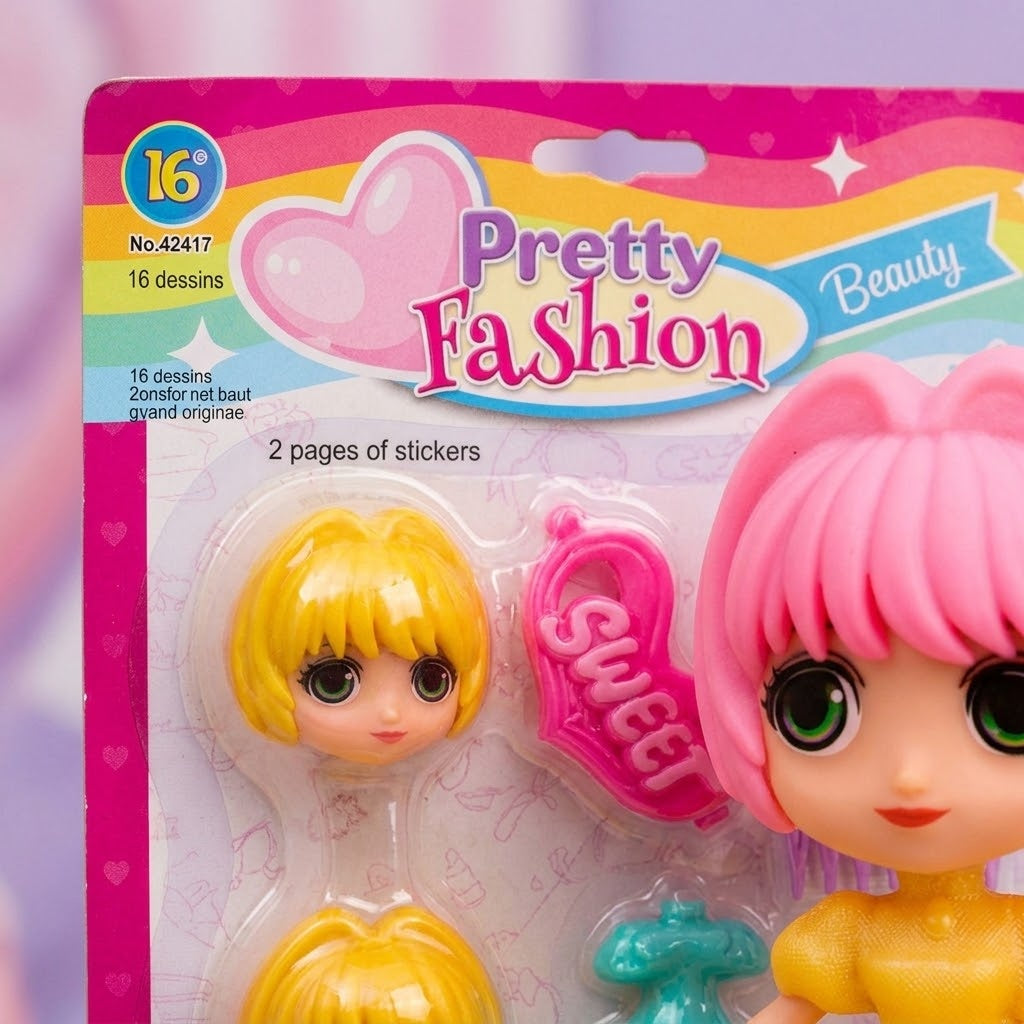 13 cm Doll Playset with 7 Accessories - close-up