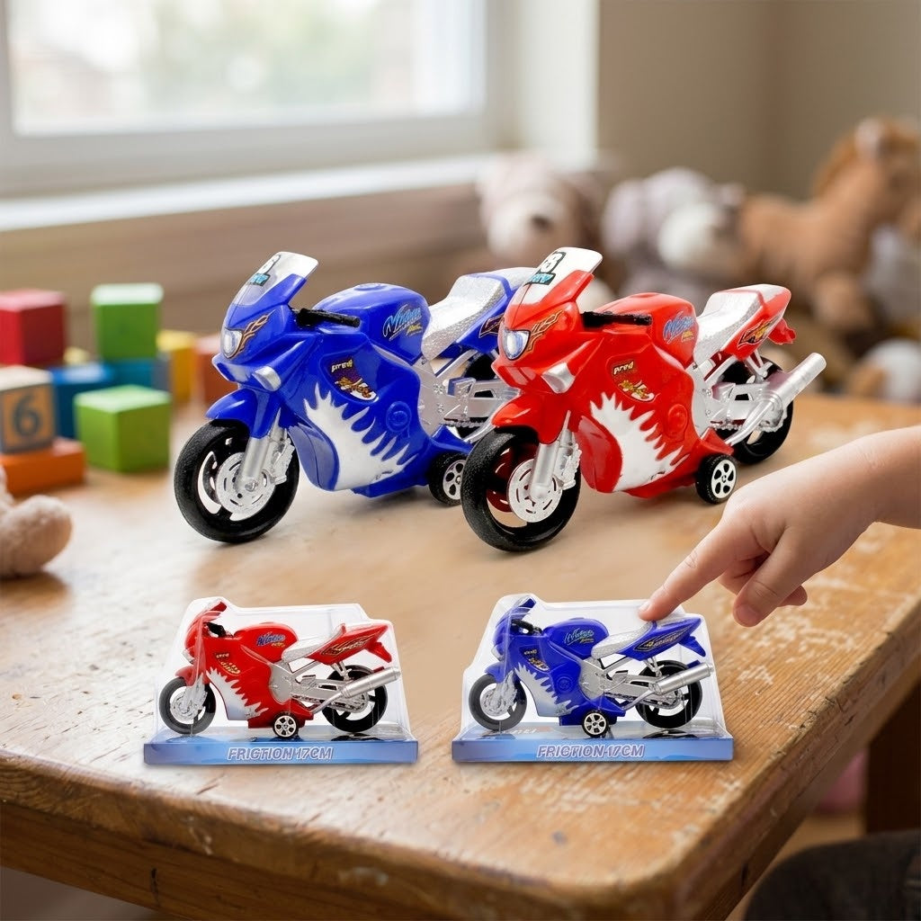 Friction Motorbike Toy 17 cm Transparent Shell - lifestyle photo