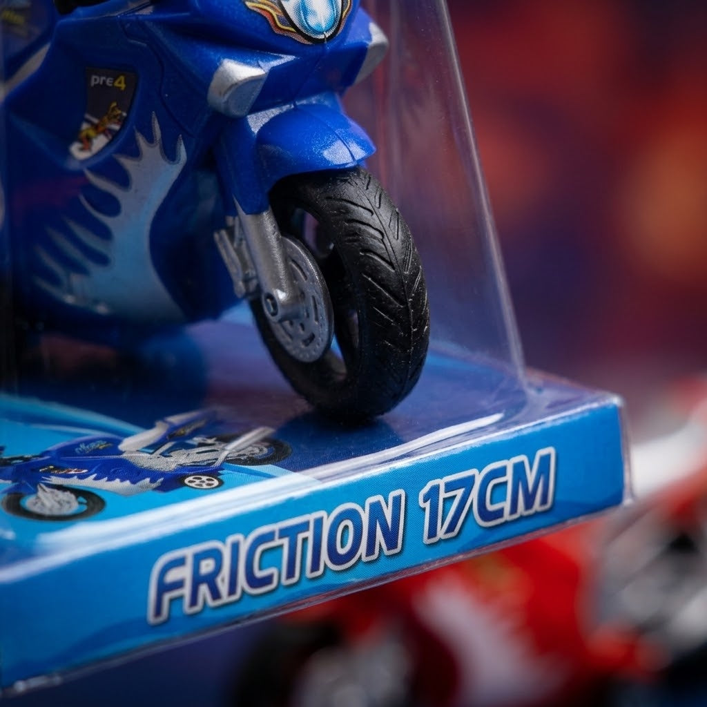 Friction Motorbike Toy 17 cm Transparent Shell - close-up