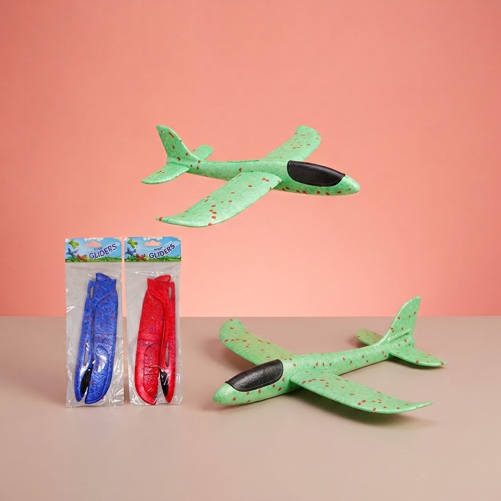 Polystyrene Glider Plane 23 cm Foam Flying Toy - studio photo