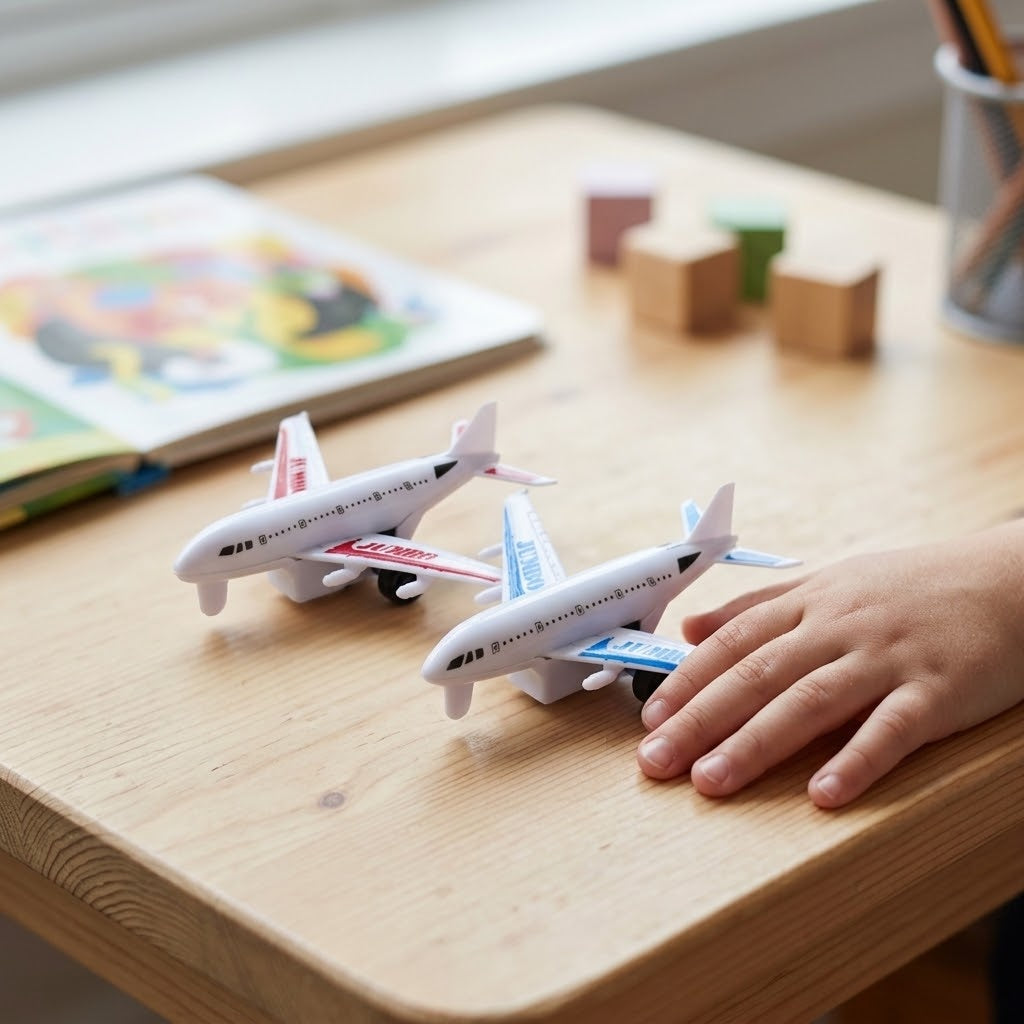Pull Back Airliner Toy Plane Aeroplane 8 cm - lifestyle photo