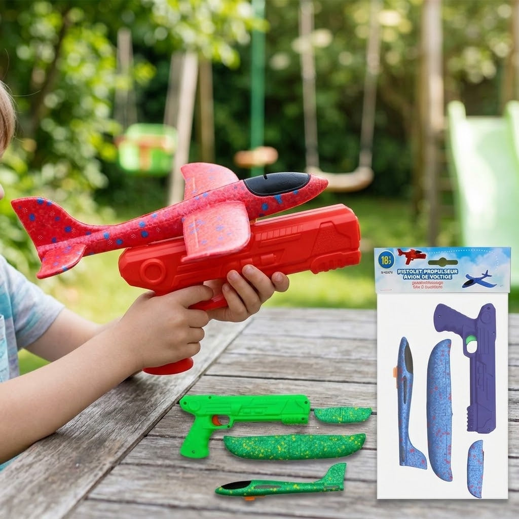 Polystyrene Glider Plane with Launcher Gun 24 cm - lifestyle photo