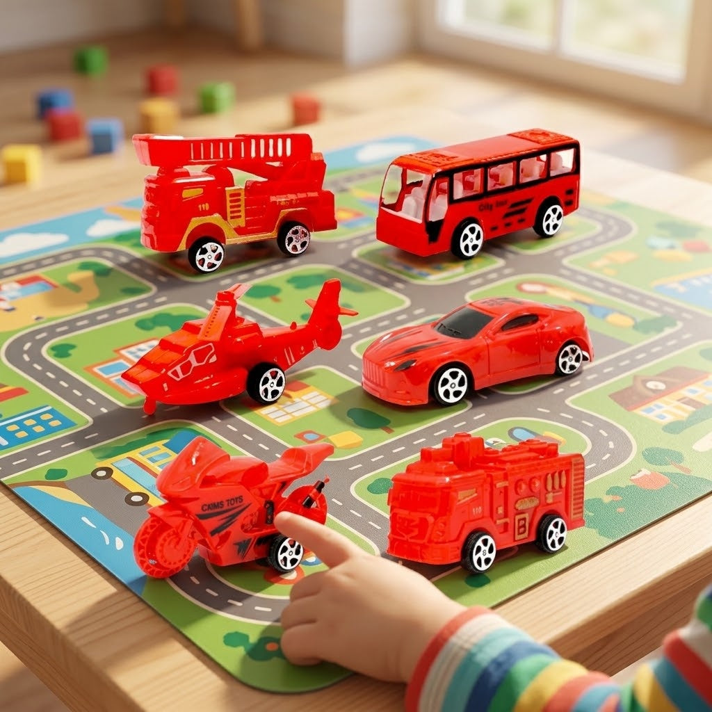 Pull Back Fire Rescue Vehicle Toy 9 cm - lifestyle photo
