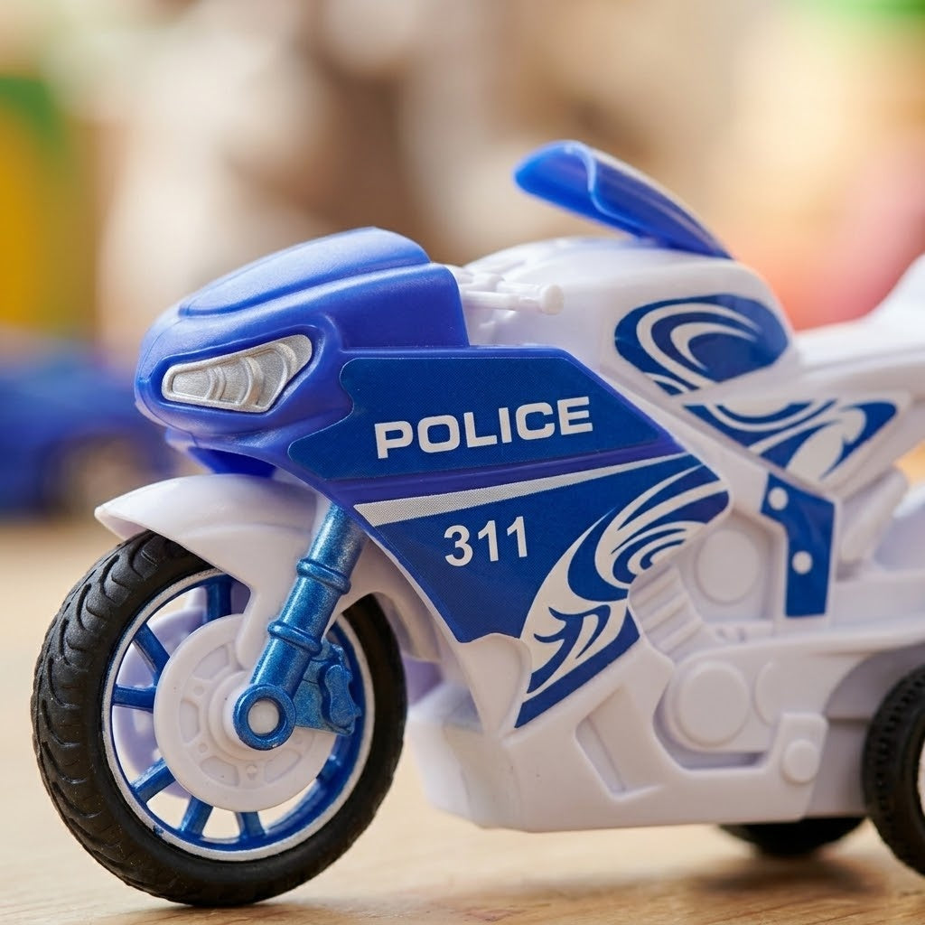 Pull Back Police Vehicle Toy Police Car 9 cm - close-up