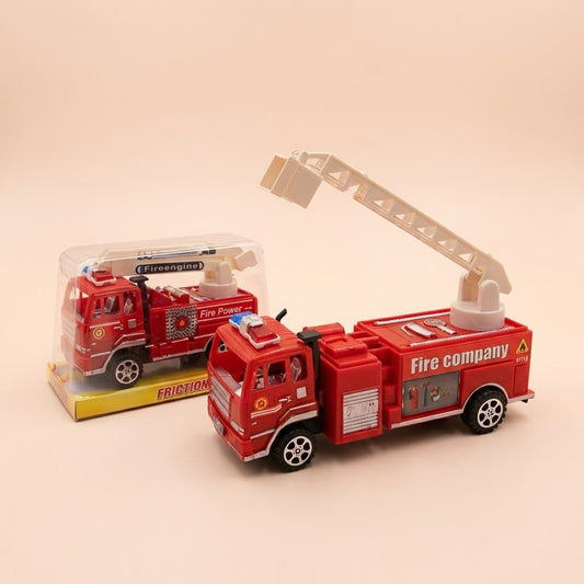 Friction Fire Truck Toy 17 cm in Display Dome - studio photo