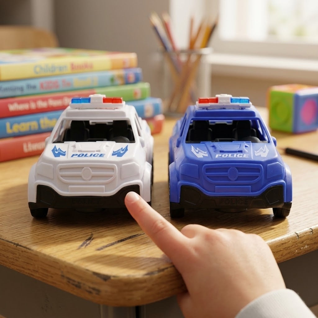 Pull Back Police Pickup Truck, 14 cm - lifestyle photo