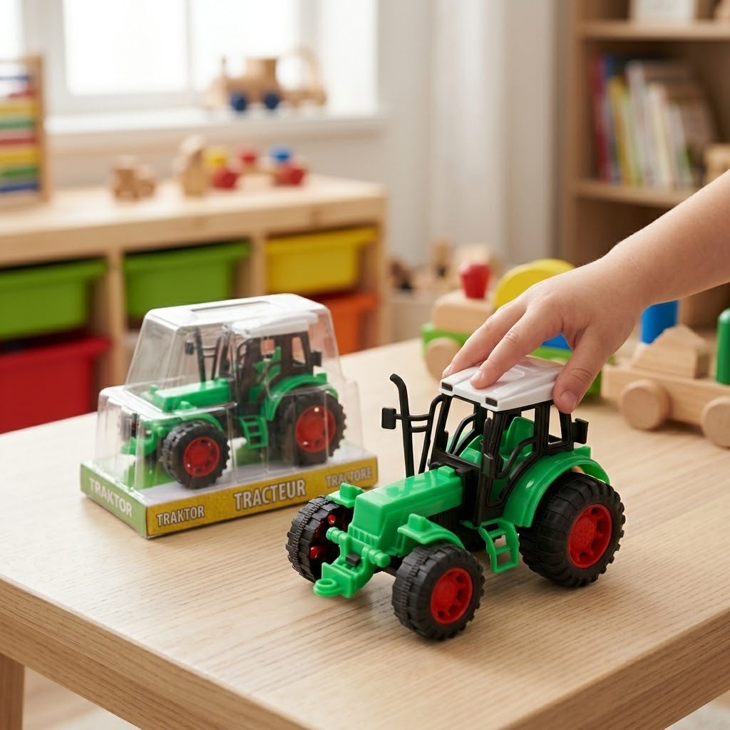 Friction Tractor Toy 12 cm Farm Vehicle - lifestyle photo