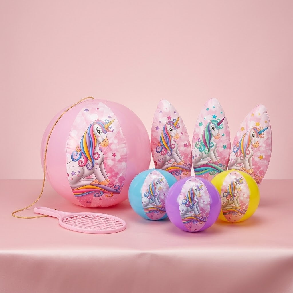 Inflatable Balloon Paddle Bat Unicorn Design - studio photo