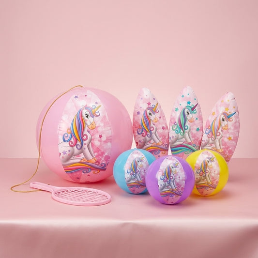 Inflatable Balloon Paddle Bat Unicorn Design - studio photo