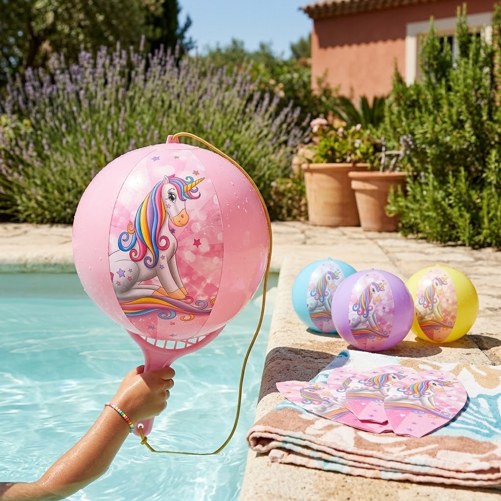 Inflatable Balloon Paddle Bat Unicorn Design - lifestyle photo