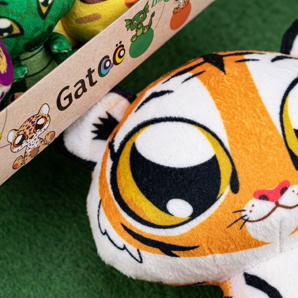 Big-Eyed Animal Plush Toy, 22 cm - close-up