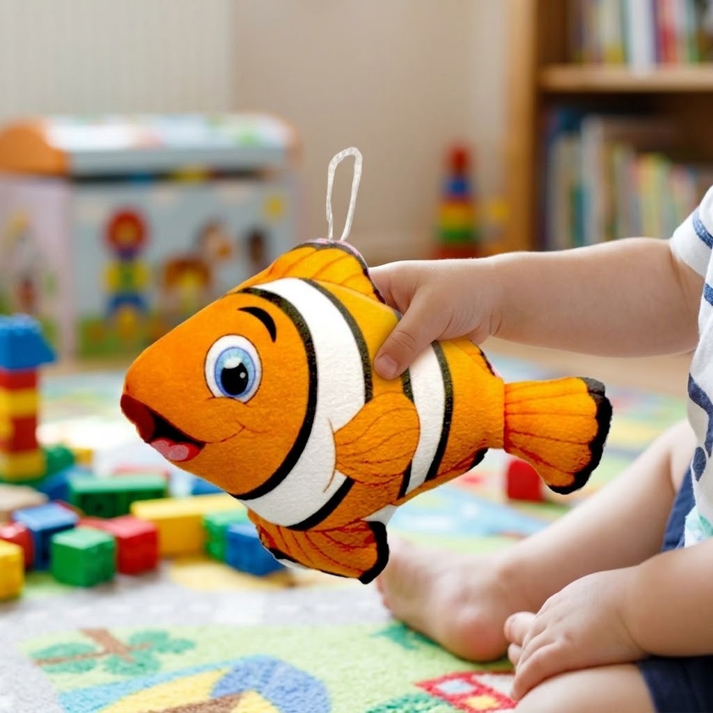 Clownfish Plush Toy 17 cm Soft Sea Animal Toy - lifestyle photo