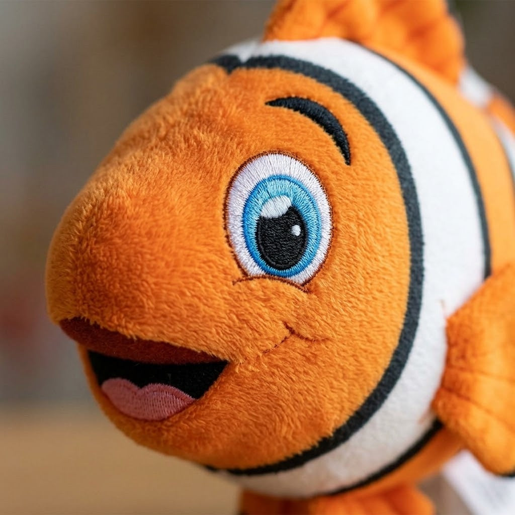 Clownfish Plush Toy 17 cm Soft Sea Animal Toy - close-up