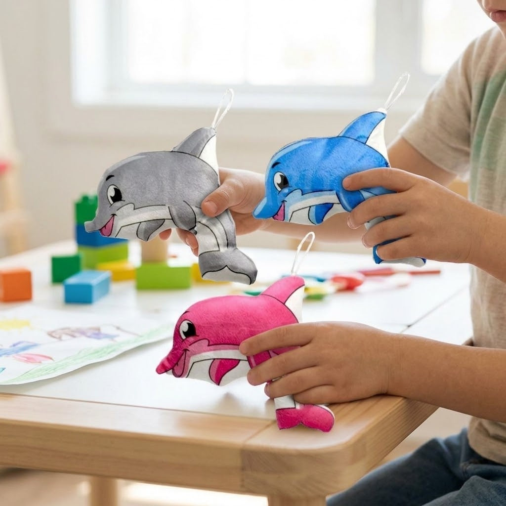 Dolphin Plush Toy 16 cm Soft Sea Animal Toy - lifestyle photo