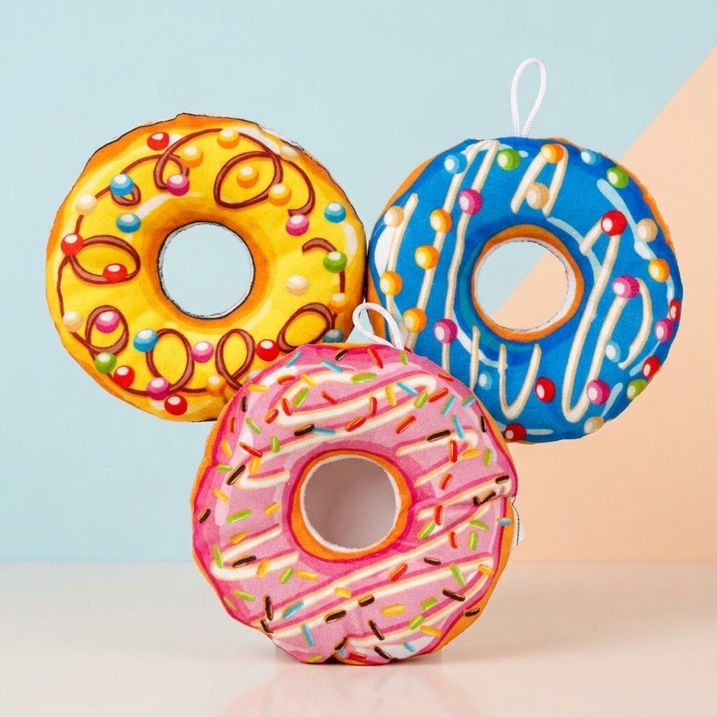 Donut Plush Cushion 22 cm Soft Food Plush Toy - studio photo