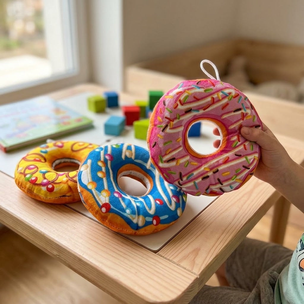 Donut Plush Cushion 22 cm Soft Food Plush Toy - lifestyle photo