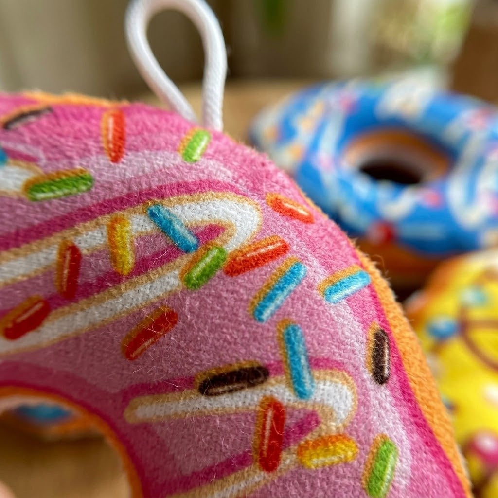 Donut Plush Cushion 22 cm Soft Food Plush Toy - close-up