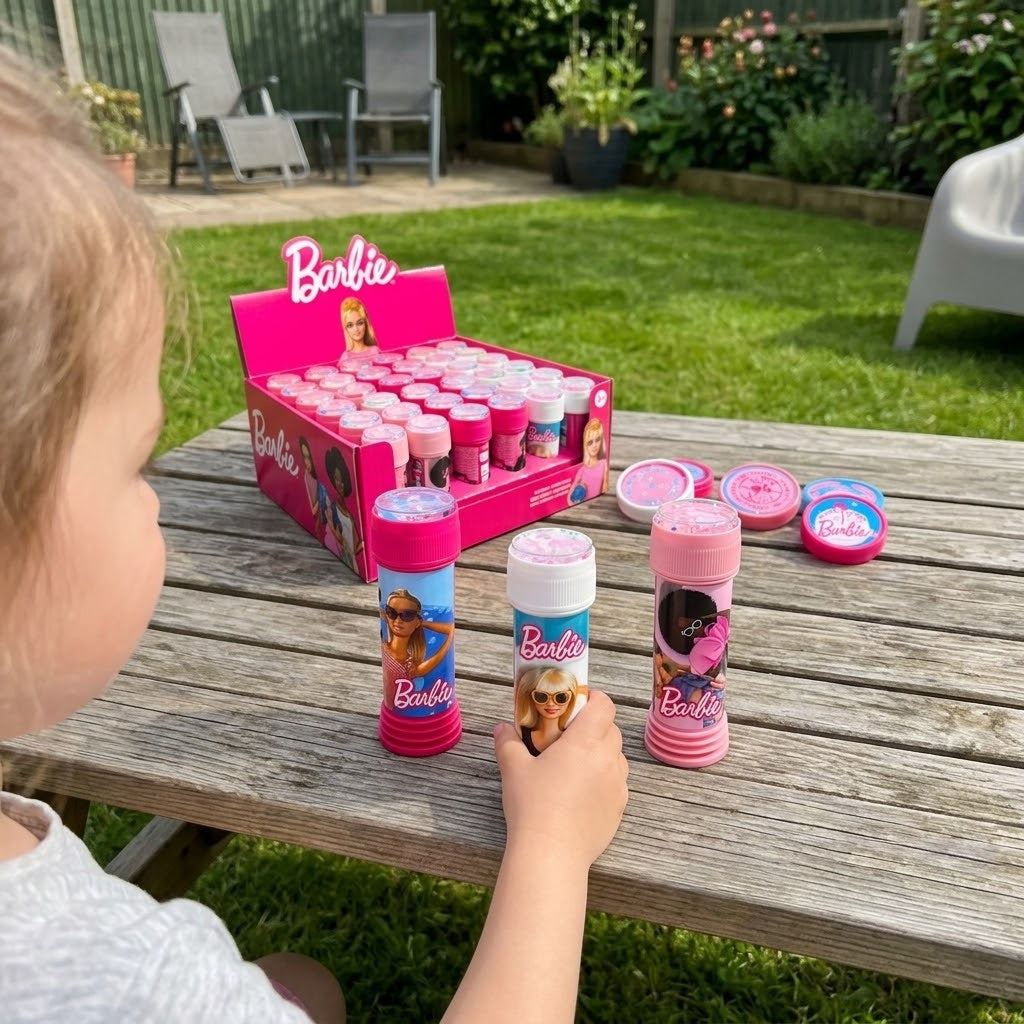 Barbie Soap Bubbles 60 ml Tube with Maze Game Cap - lifestyle photo