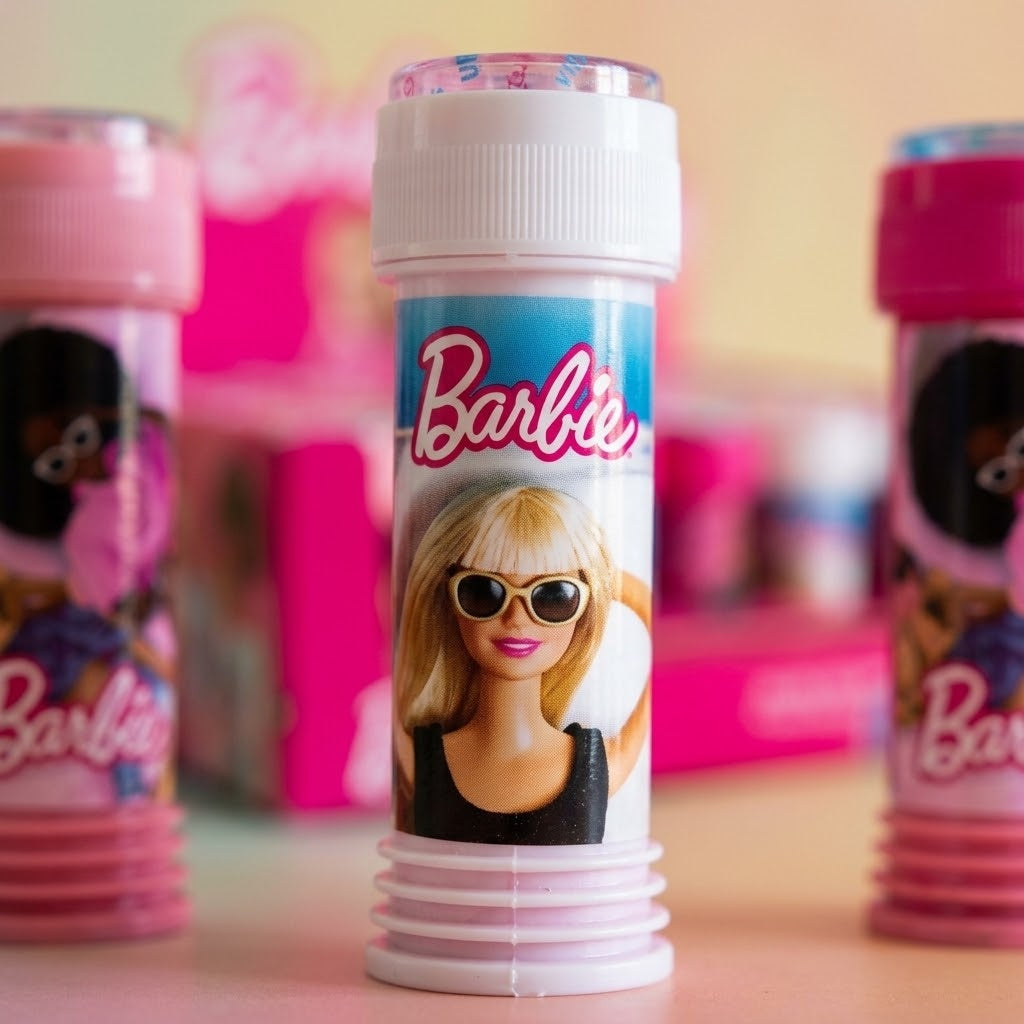 Barbie Soap Bubbles 60 ml Tube with Maze Game Cap - close-up