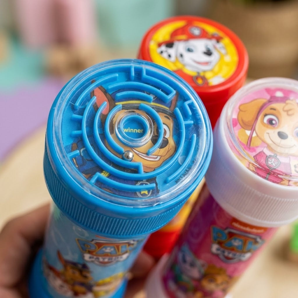 Paw Patrol Soap Bubbles 60 ml Tube with Maze Game Cap - close-up