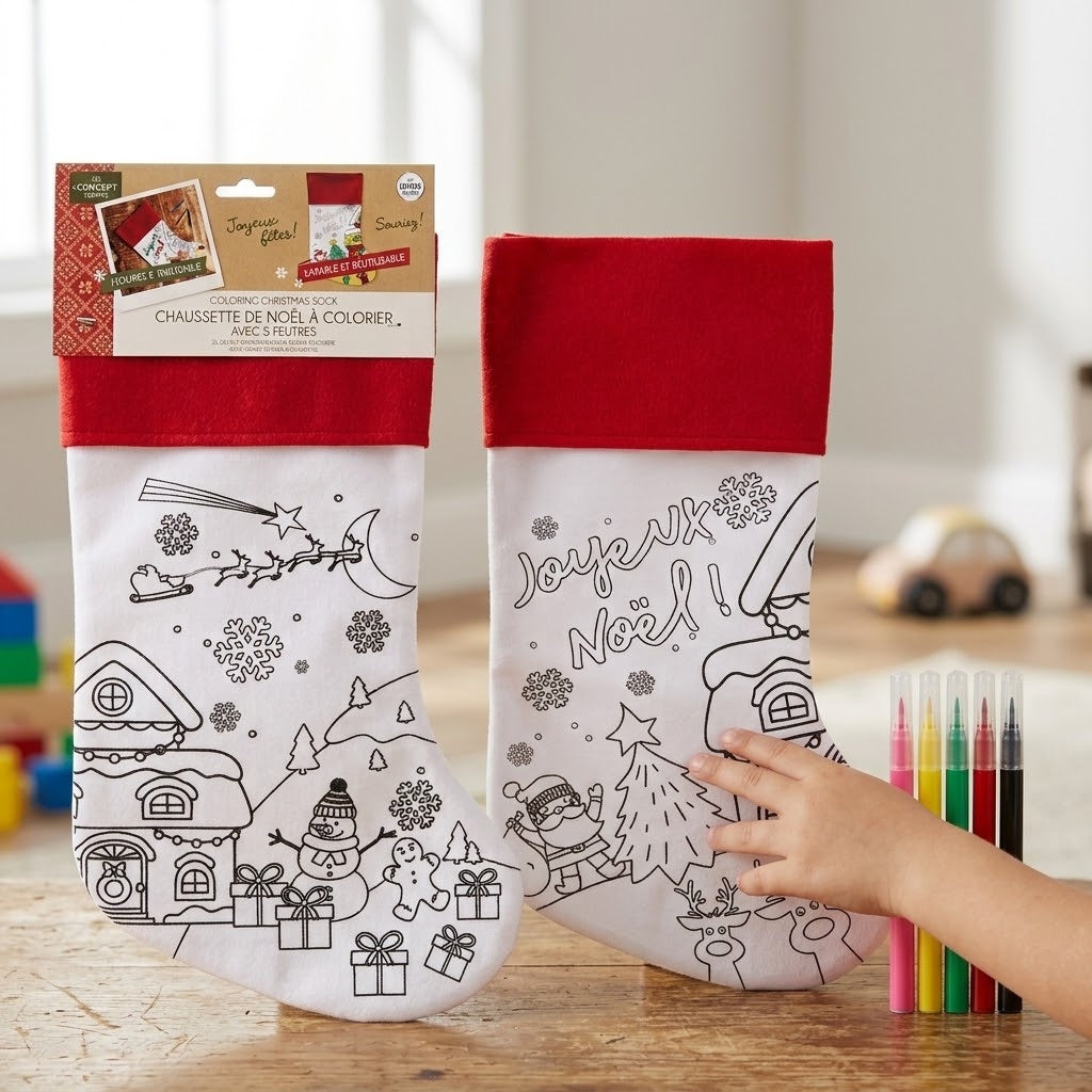 Colour Your Own Christmas Stocking with Markers - lifestyle photo
