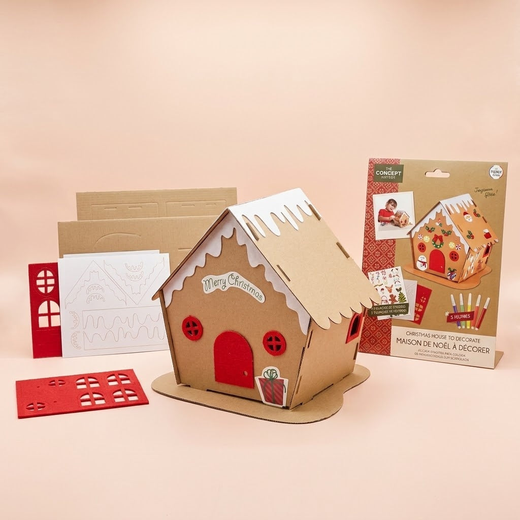 Build and Decorate Your Own Christmas House Craft Kit - studio photo