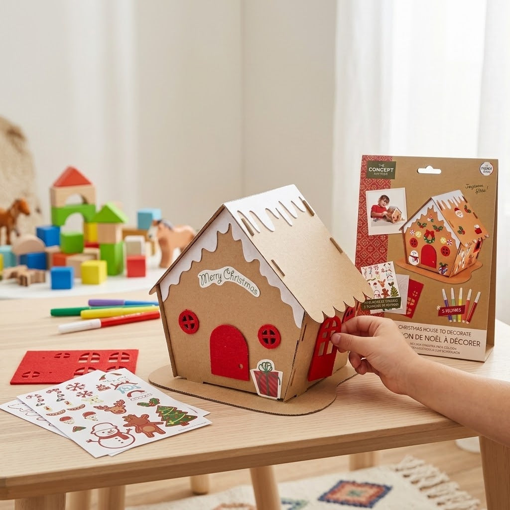Build and Decorate Your Own Christmas House Craft Kit - lifestyle photo