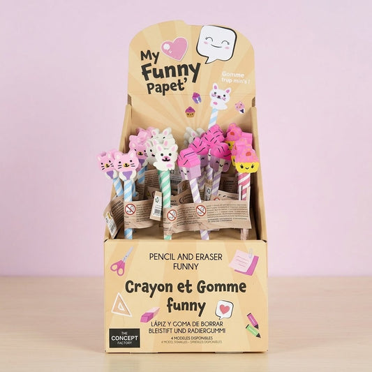Kawaii Pencil with Eraser Novelty Party Favours - studio photo