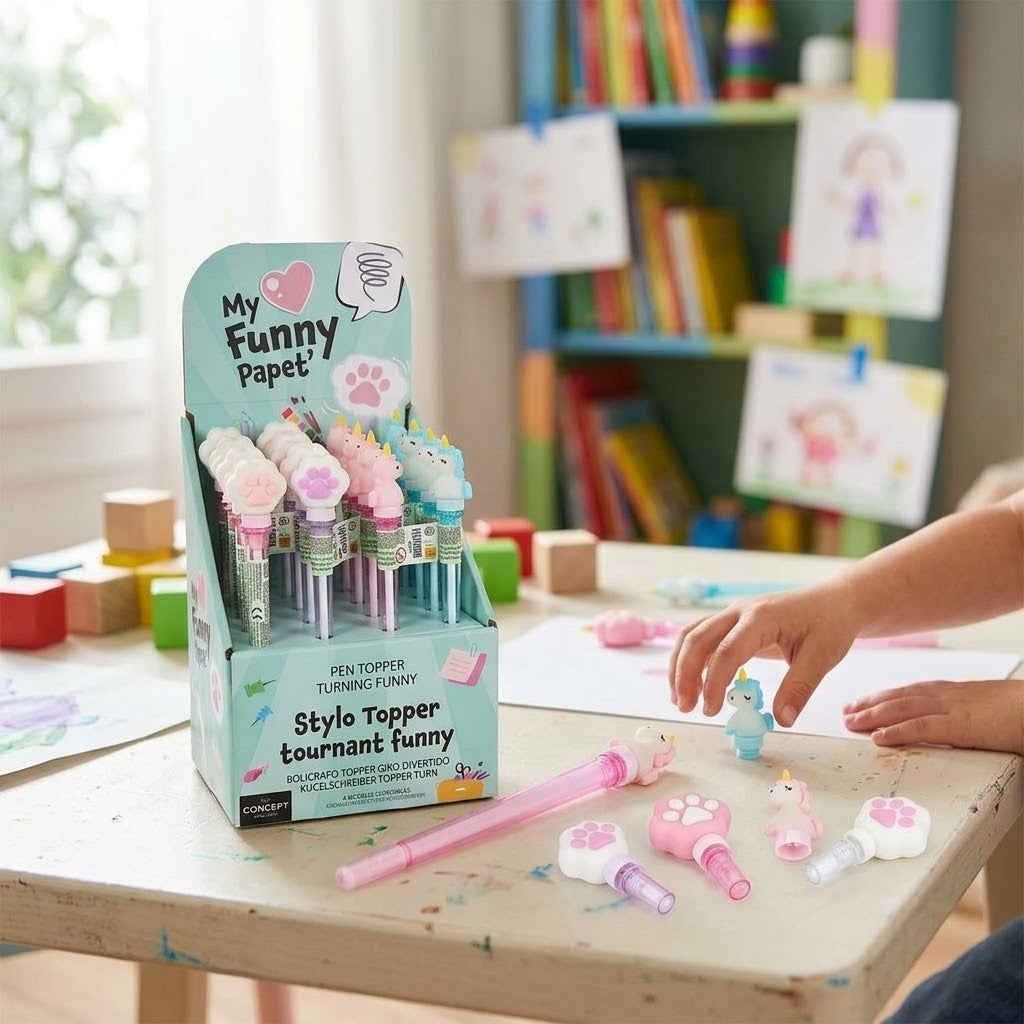 Kawaii Spinning Topper Pen Fidget Pen - lifestyle photo