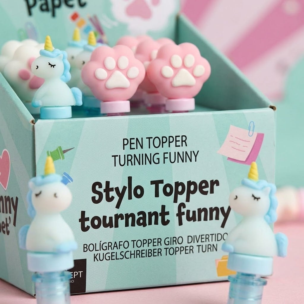Kawaii Spinning Topper Pen Fidget Pen - close-up