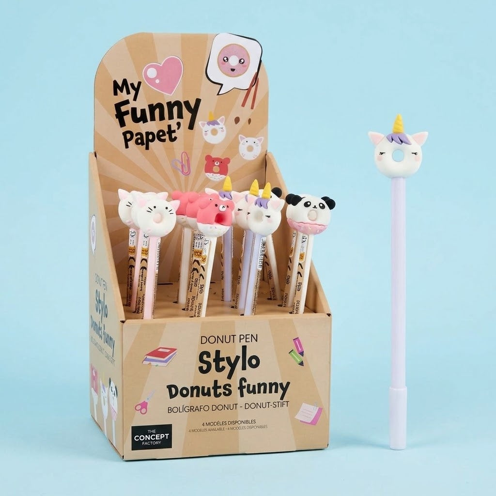 Kawaii Donut Animal Pen Novelty Pen - studio photo