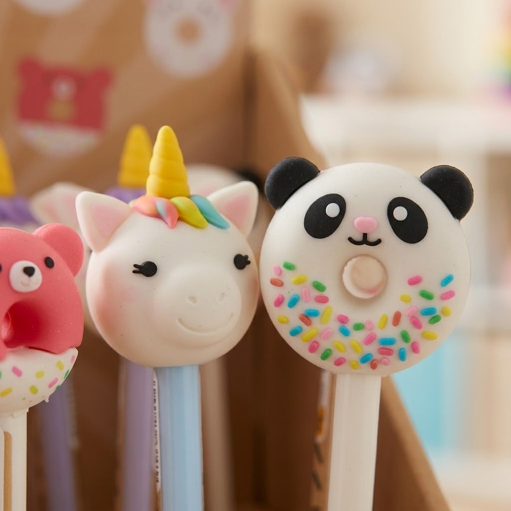 Kawaii Donut Animal Pen Novelty Pen - close-up