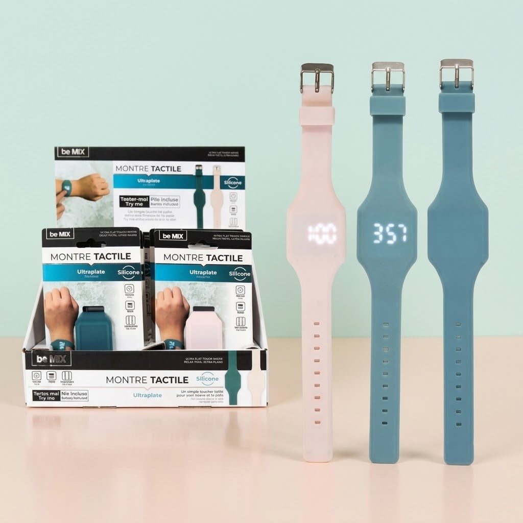 Ultra-Slim Digital Silicone Watch Kids & Teens - studio photo