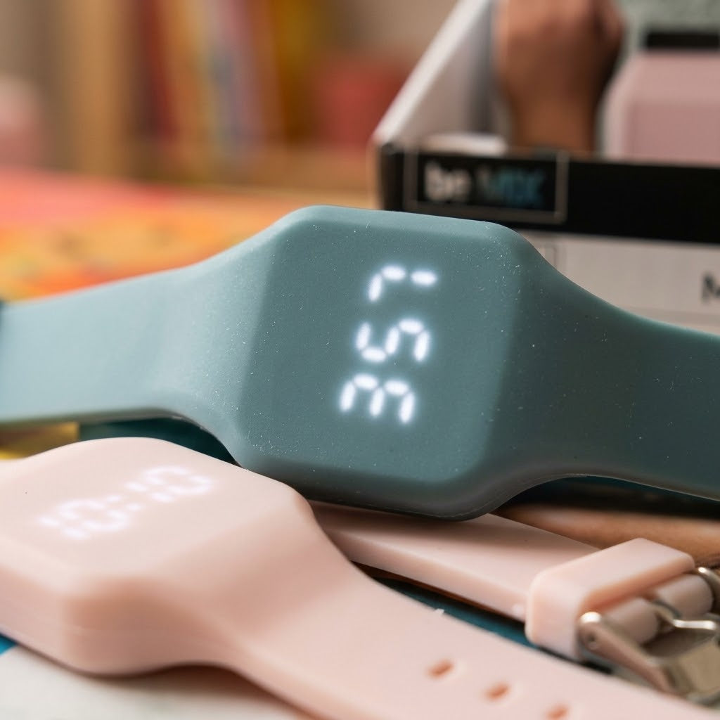 Ultra-Slim Digital Silicone Watch Kids & Teens - close-up