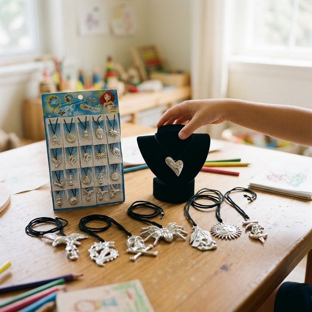 Silver-Tone Pendant Charm for Kids Jewellery - lifestyle photo