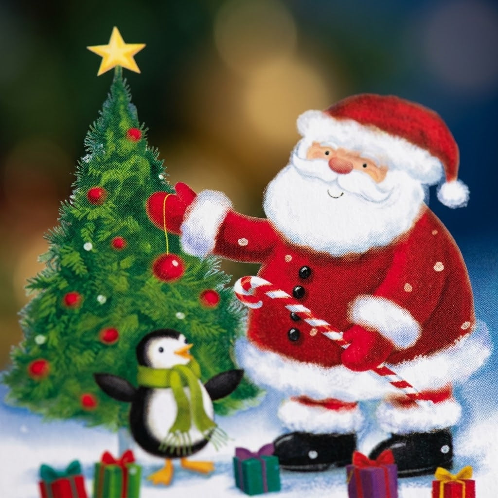 Christmas Paper Gift Bag with Handles 17 x 12.5 cm - close-up