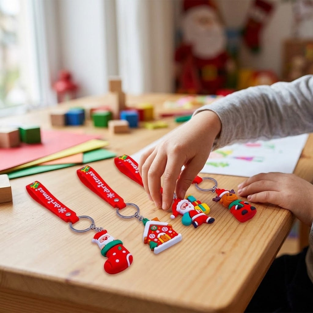Christmas 3D Keychain with Silicone Wrist Strap 5.5 cm - lifestyle photo