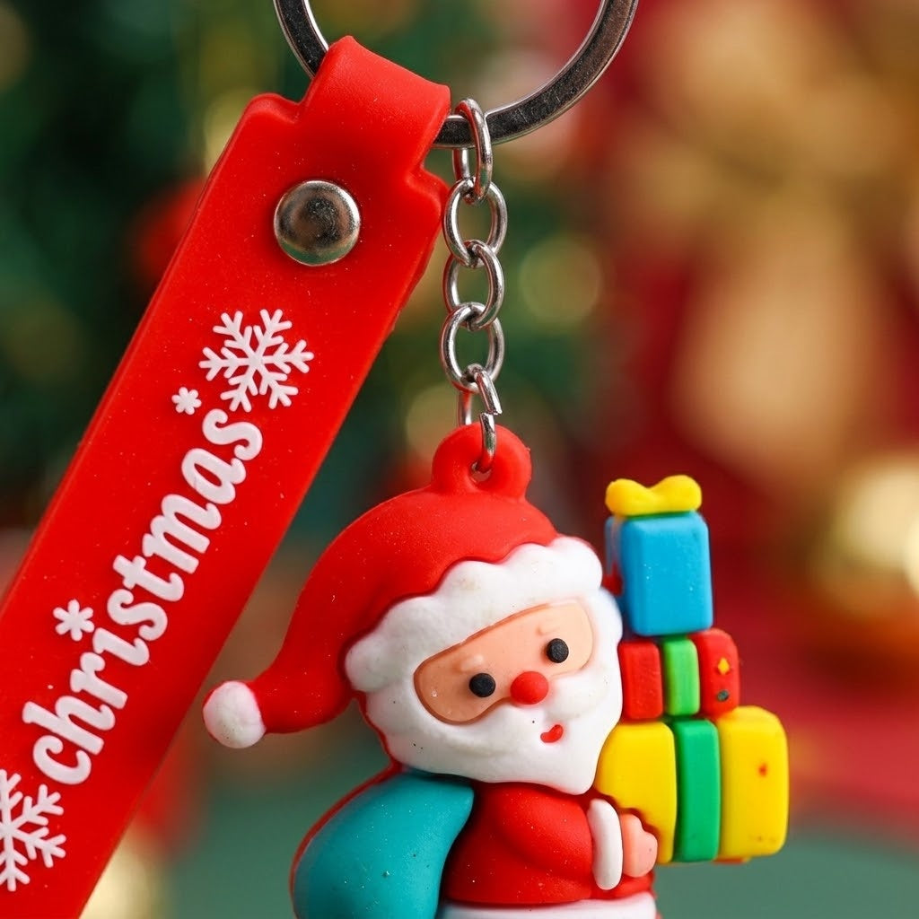 Christmas 3D Keychain with Silicone Wrist Strap 5.5 cm - close-up