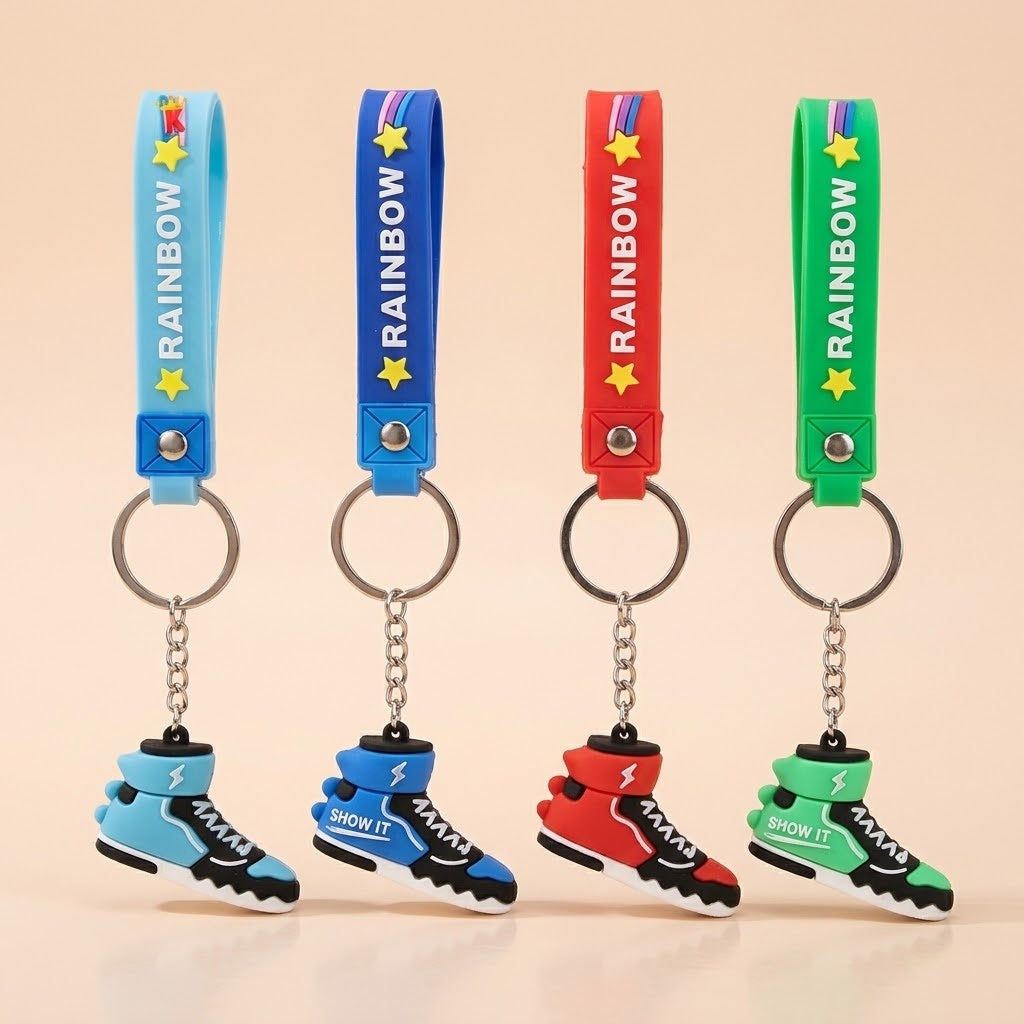 3D Sneaker Keychain with Wrist Strap Trainer Keyring - studio photo