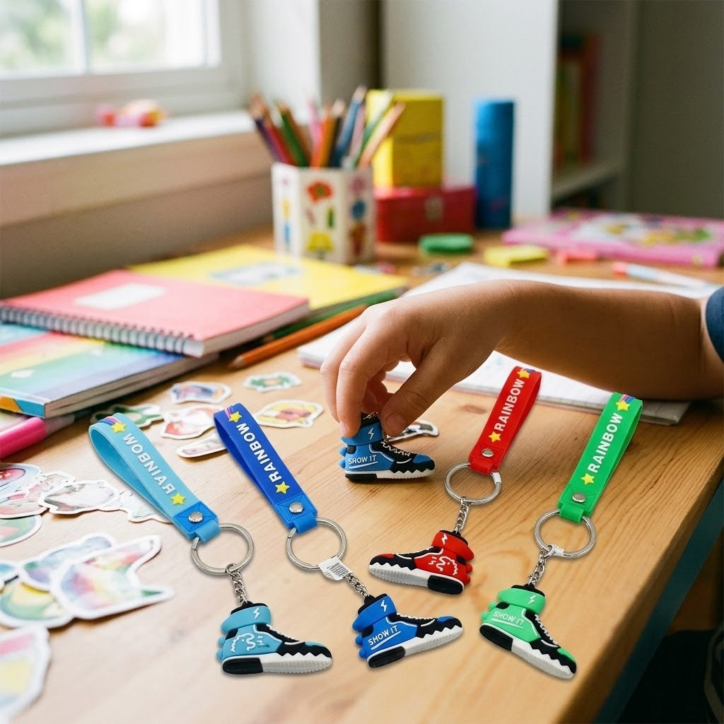 3D Sneaker Keychain with Wrist Strap Trainer Keyring - lifestyle photo