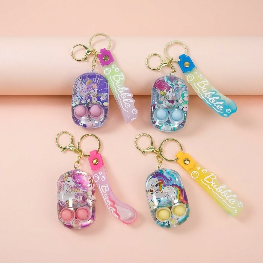 Unicorn Water Game Keychain with Wrist Strap 7 cm - studio photo