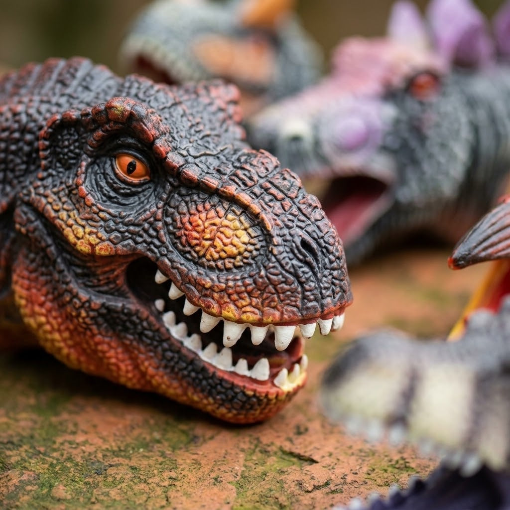 Dinosaur Head Hand Puppet - close-up