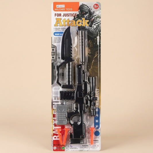 Police Toy Set with Rifle, Walkie-Talkie & Darts - studio photo