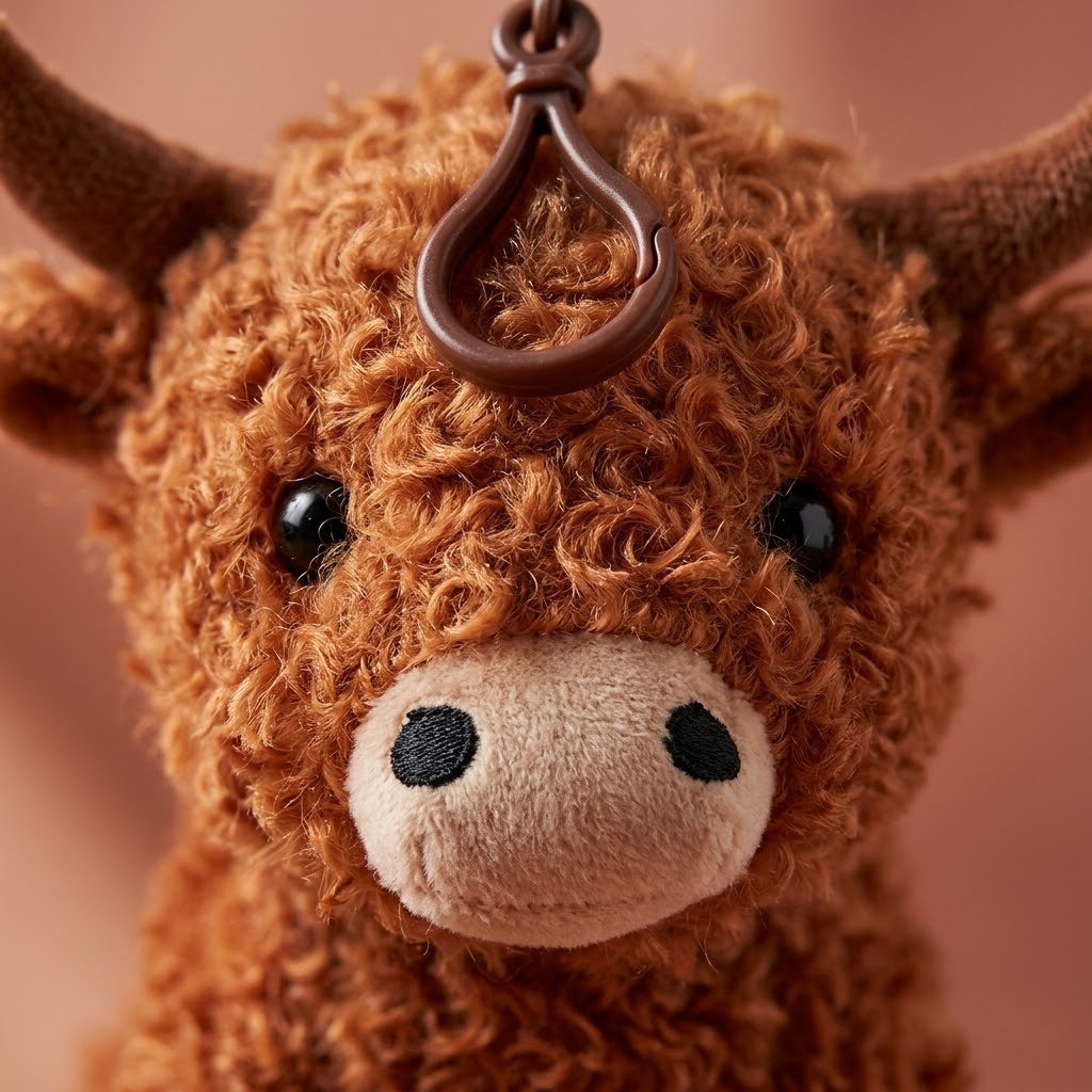 Buffalo Plush Bag Charm, 13 cm - close-up