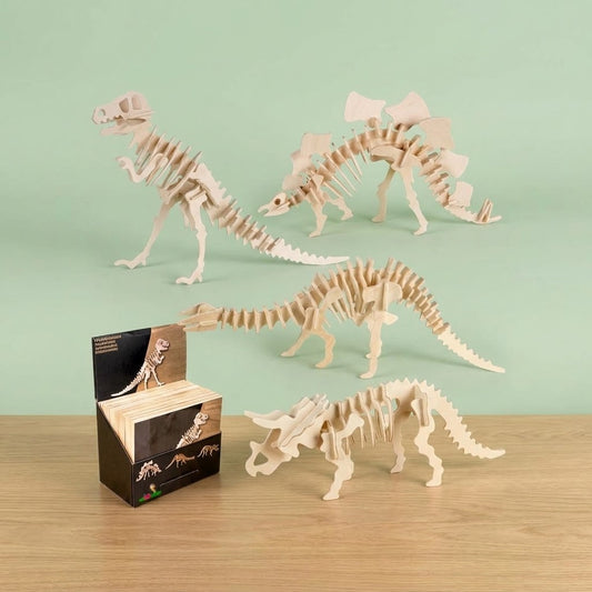 3D Wooden Dinosaur Skeleton Puzzle Model Kit 30 cm - studio photo
